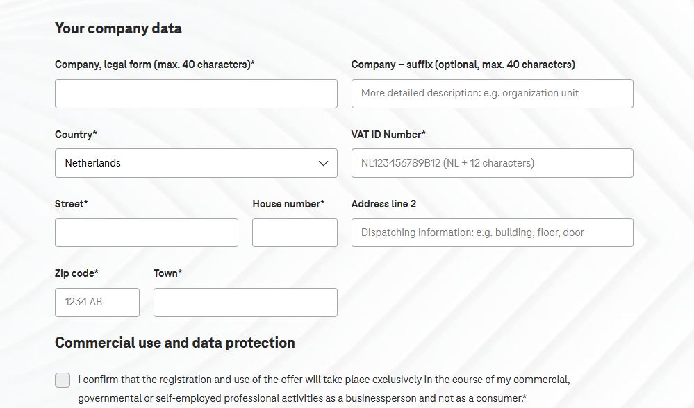 OTC's registration form and conditions.